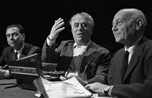 Soviet Composer Speaking at News Conference