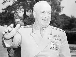 Marshal Prints: Soviet Defense Minister Georgi Zhukov Gesturing Genially