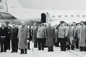 Warsaw Prints: Soviet Delegation Arriving at Airport