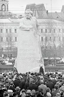 Soviet Leaders with Khrushchev at Marx Monument