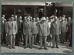 Czechoslovakia Prints: Soviet Leaders Posing with Czech Officials