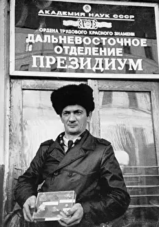 Mineral Prints: Soviet Man Seated with Tray Of Minerals