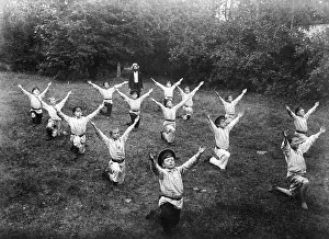 Communism Prints: Soviet Students Exercising Together