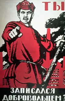 Color Print Prints: Soviet Volunteer Recruiting Poster