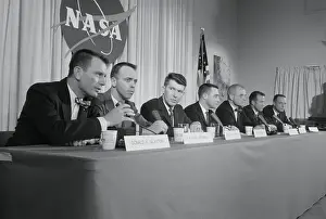 Slayton Prints: Space Pilots Answering Questions at Press Conference