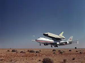 Space Shuttle Orbiter and Carrier Aircraft at Landing