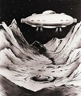 Spacecraft Prints: Spaceship Landing on the Moon