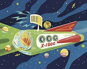 Science And Technology Gallery: Spaceship Traveling in Outer Space