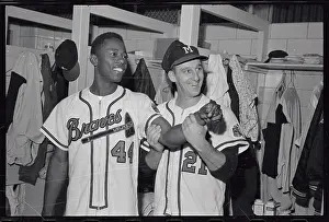 Spahn Checking Aaron's Arm