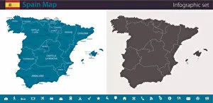 Images Dated 26th August 2017: Spain Map - Infographic Set