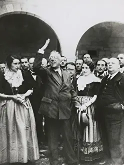 Spanish President Alcala Zamora Gesturing on His Palma Visit
