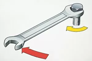 Spanner turning bolt, front view