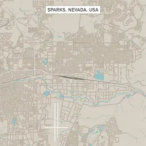 Nevada Prints: Sparks Nevada US City Street Map