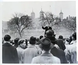 Conservatism Prints: Speaker Addresses Crowd On Tower Hill