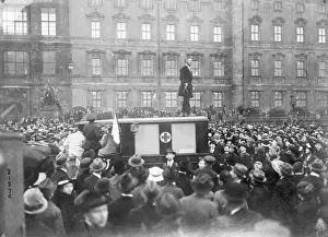 Riot Prints: Speaker Standing in Front of Crowd and Inciting Berlin Riots