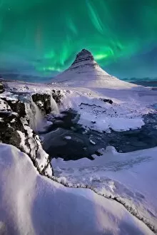 Scandinavian Culture Gallery: Spectacular northern lights appear over Mount Kirkjufell and waterfall in Iceland