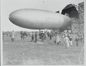 Spectators at Army Blimp Initial Flight Ceremony
