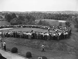 Queens Prints: Spectators Crowding in to Watch Byron Nelson Playing Golf