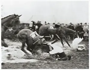 Spectators Gazing at Riders Falling from Horses