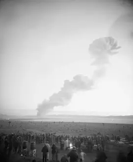 Nevada Prints: Spectators Watch Atomic Bomb Explosion
