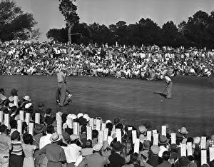 Putting Prints: Spectators Watch Ben Hogan Playing Golf