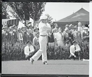 Spectators Watching C. Ross Somerville Swinging Golf Club
