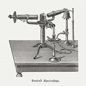 Square Gallery: Spectroscope (c. 1860) by Bunsen and Kirchhoff, published in 1880