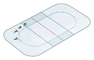 Ice Rink Prints: Speed skater in ice rink