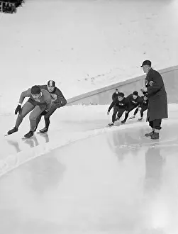 Leading Prints: Speed Skaters Round a Corner