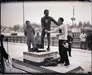 Speed Skaters Shake Hands