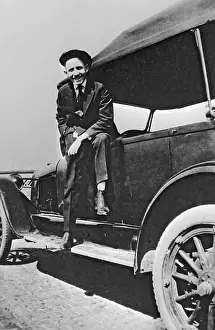 Touching Prints: Spencer Tracy at Age 12 Seated On Car