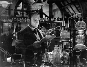 Prints of (Original Caption). Spencer Tracy as the young scientist in Dr. Jekyll and Mr. Hyde Pioneers of Science: Spencer Tracy in Dr. Jekyll and Mr. Hyde