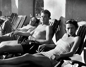 Sunbathing Prints: Spencer Tracy With John and Josephine Wayne