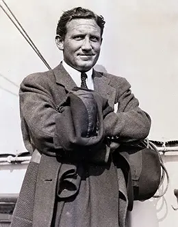 Hawaii Prints: Spencer Tracy Smiling on Ocean Liner