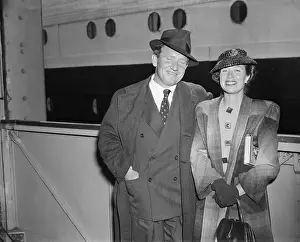 Spencer Tracy and Wife by Ship