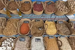 Spices, cereals, market, bazaar, Djerba, Tunisia