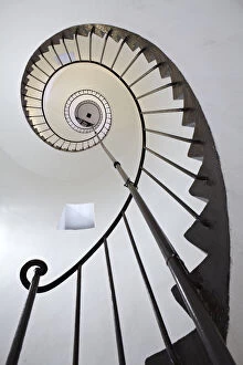 Railing Collection: Spiral staircase in lighthouse, Uruguay
