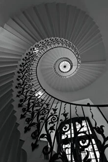 Spiral Stair Abstracts Collection: Spiral staircase; Tulip staircase, Queens House, Greenwich