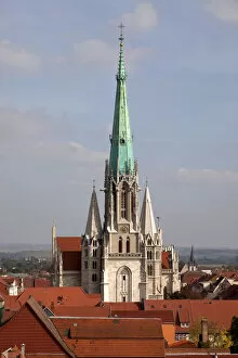 Images Dated 5th October 2014: Spire of Marienkirche Church in Muhlhausen, Unstrut Hainich district, Thuringia, Germany