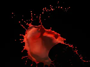 Prints of Red splash on black background Stone Prints: Splash