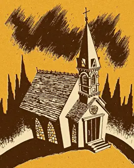 Illustration And Pain Prints: Spooky Church