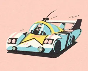 Illustrat Prints: Sport Race Car