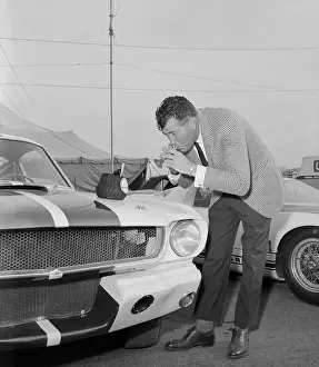 Riverside Prints: Sports Car Designer Carroll Shelby Promoting New Mustang