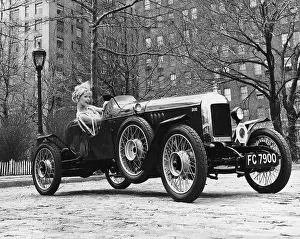 Prints of circa 1965: American model Pamela Hayes, wearing a flapper costume, poses in a 1925 British MG Super Sports car in a park, New York City. (Photo by Hulton Archive/Getty Images) Chasing Speed: Motorsport in Motion: Sporty Little Number