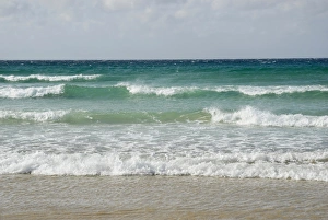 Breaker Collection: Spray blown by high winds, rolling crushers, Fanad Beach, County Donegal, Republic of Ireland