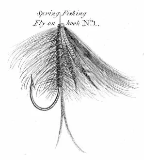 Images Dated 31st May 2015: Spring fishing hook engraving 1812