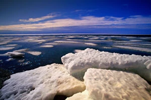 Spring sea ice breakup along Northwest Passage, Nunavut, Canada