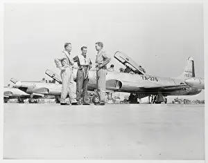 Squadron Pilots Standing on Runway
