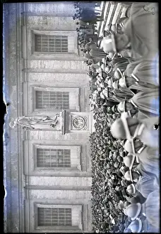 Square; Crowd Of People With Hats