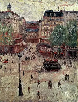 Pedestrian Prints: A Square in Paris, 1907. Artist: Georges Leon Dufrenoy